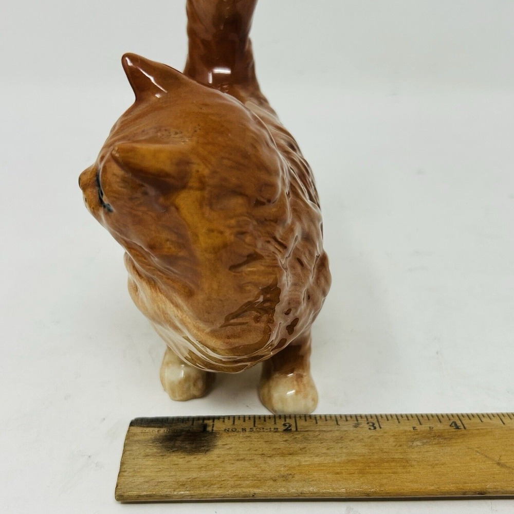 Beswick Persian Cat Ginger Orange Glossy 80s Collectible Figure 5" Tall - Picture 11 of 12